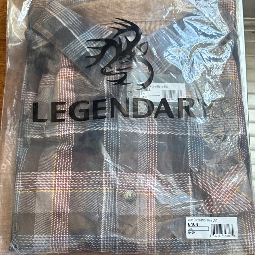 Legendary Whitetails Men's Plaid Flannel Shirt - Brown and Gray